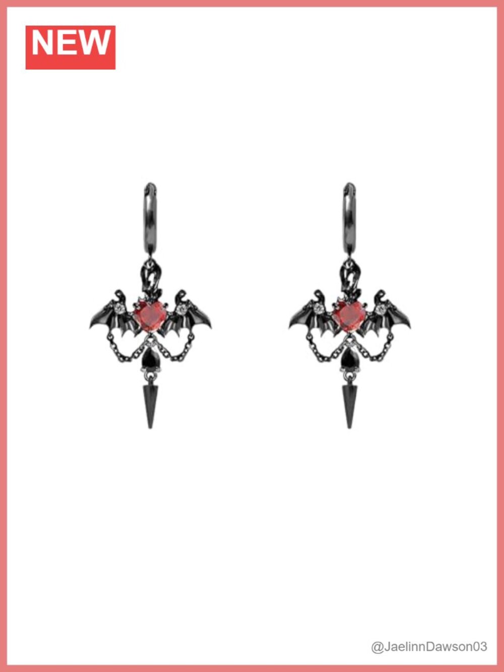 925 Sterling Silver Punk Rock Bat Wings Dangle Earrings for Women